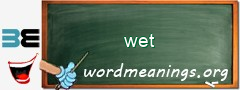 WordMeaning blackboard for wet